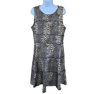 Sleeveless Polka Dot Dress faux tiered office attire geometric no iron